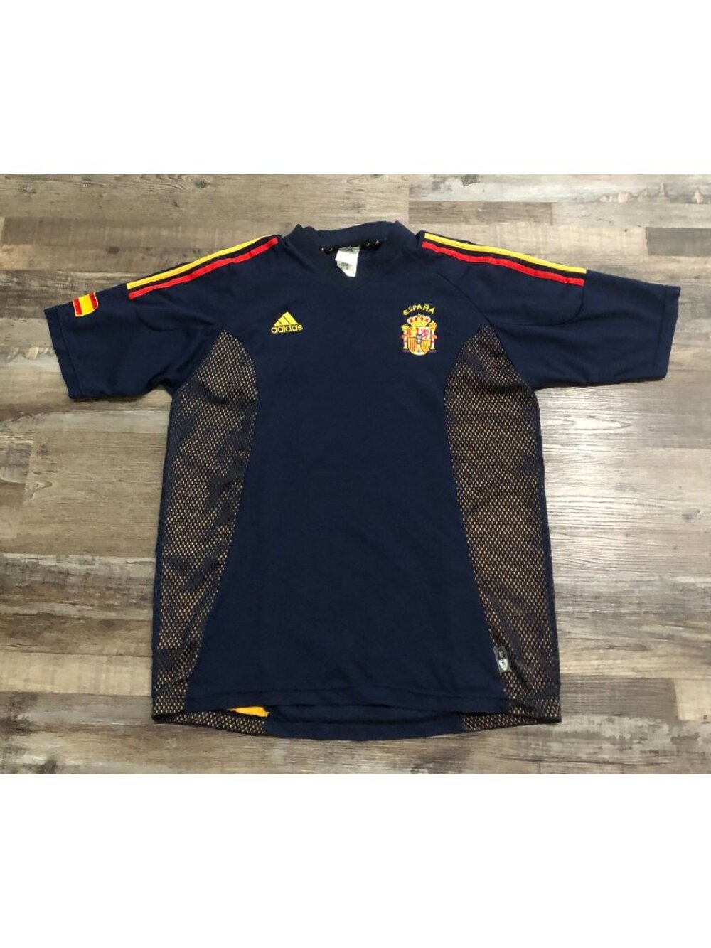 Adidas Spain 2002-2004 National Soccer Team Jersey Mens Large Navy Blue